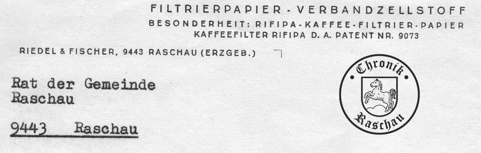 1971 Fa Riedel und Fischer Filtertten