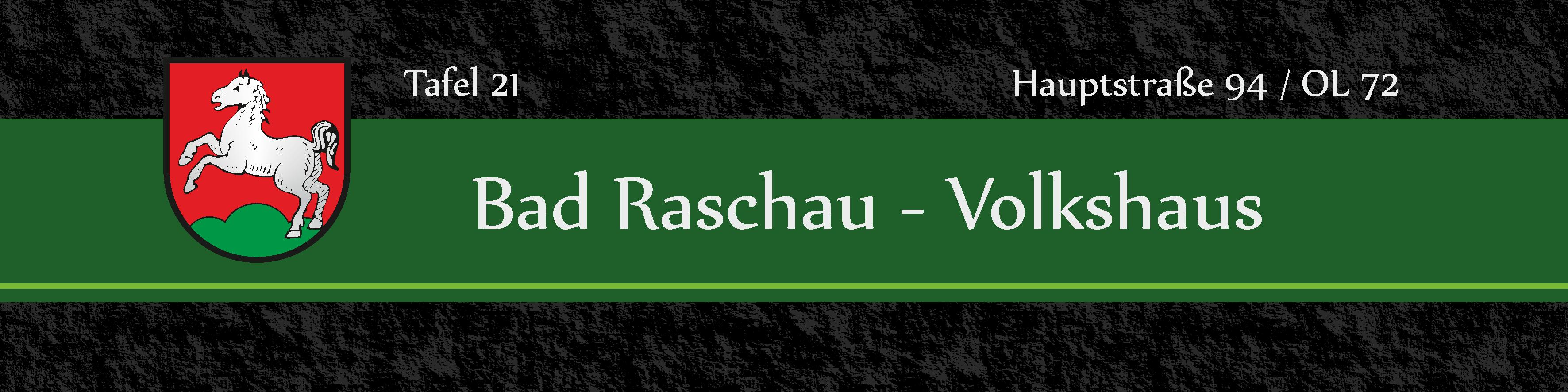 Tafel 21 Bad Raschau Volkshaus